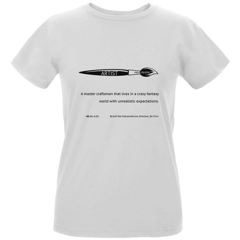 ARTIST Noun White Womens Organic T-Shirt Women's T-Shirts Old Glory LG White