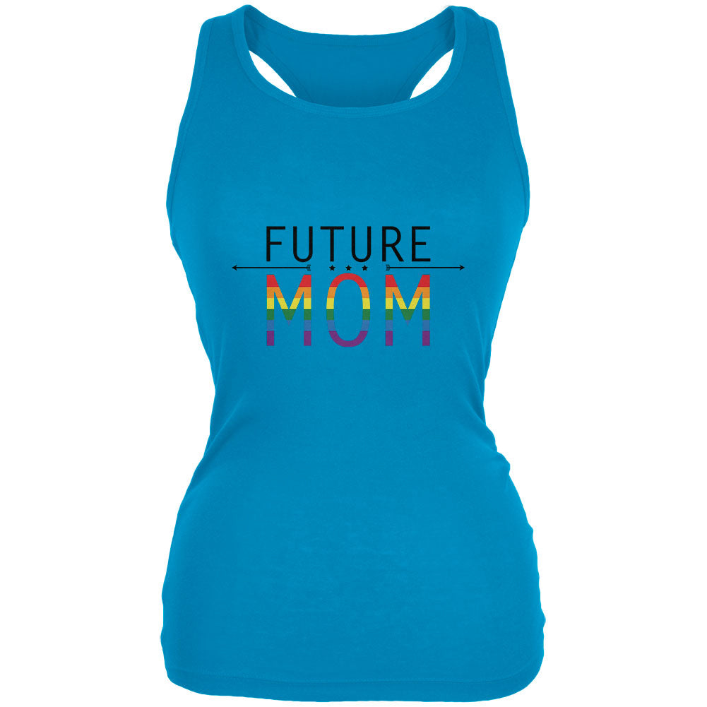 LGBT FUTURE MOM Pale Blue Juniors Soft Tank Top Tank Tops Old Glory MD Turquoise