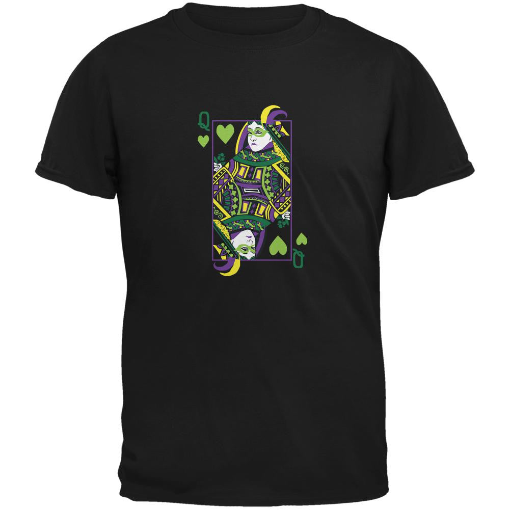 Mardi Gras Queen of Hearts Black Adult T-Shirt Men's T-Shirts Old Glory 2XL Black