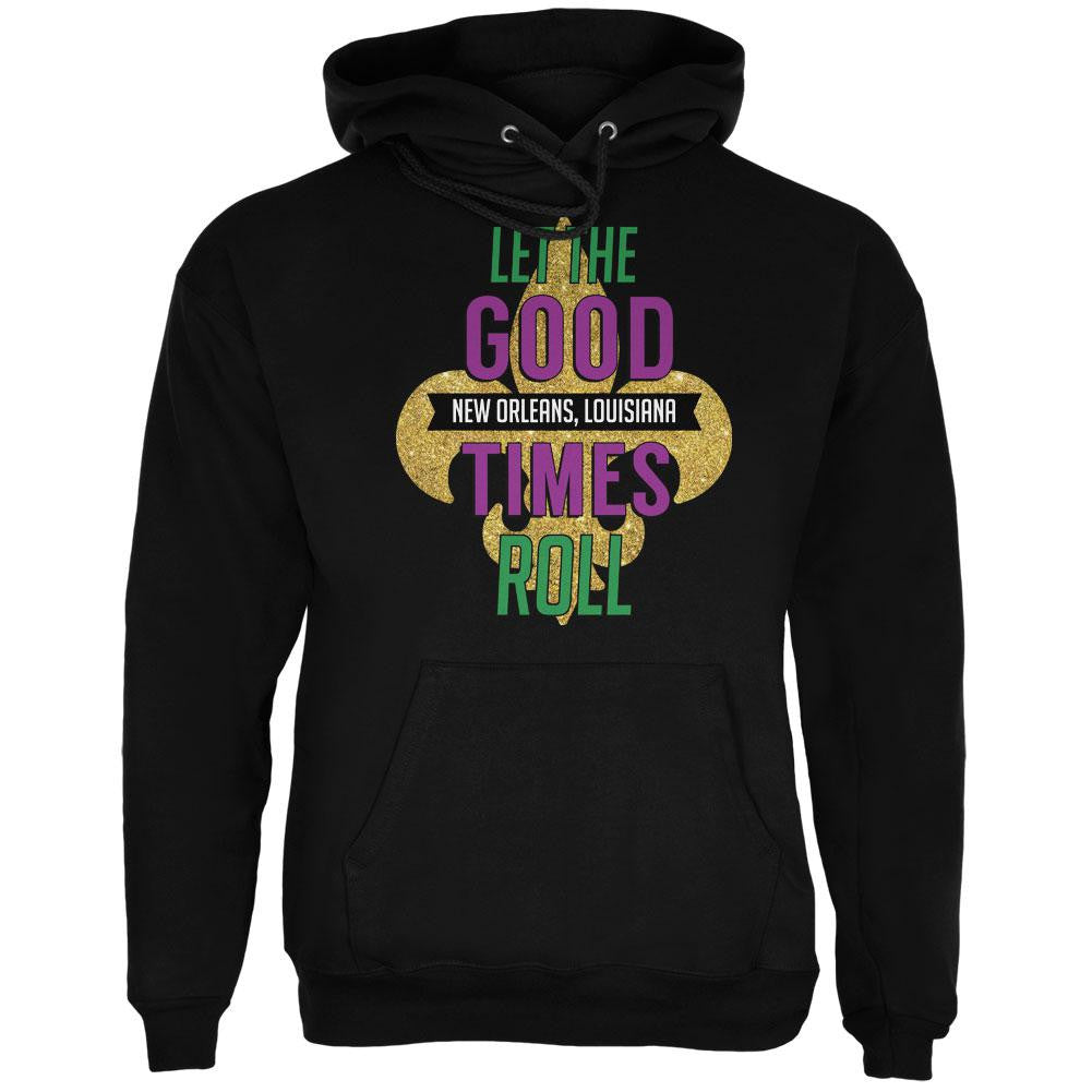 Mardi Gras Let the Good Times Roll Black Adult Hoodie Men's Hoodies Old Glory 2XL Black
