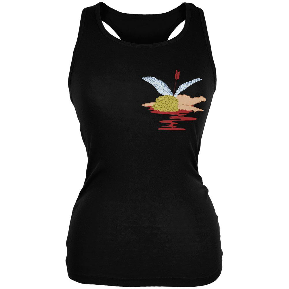 Valentines Cupid Is Dead Black Juniors Soft Tank Top Juniors Tank Tops Old Glory 2XL Black