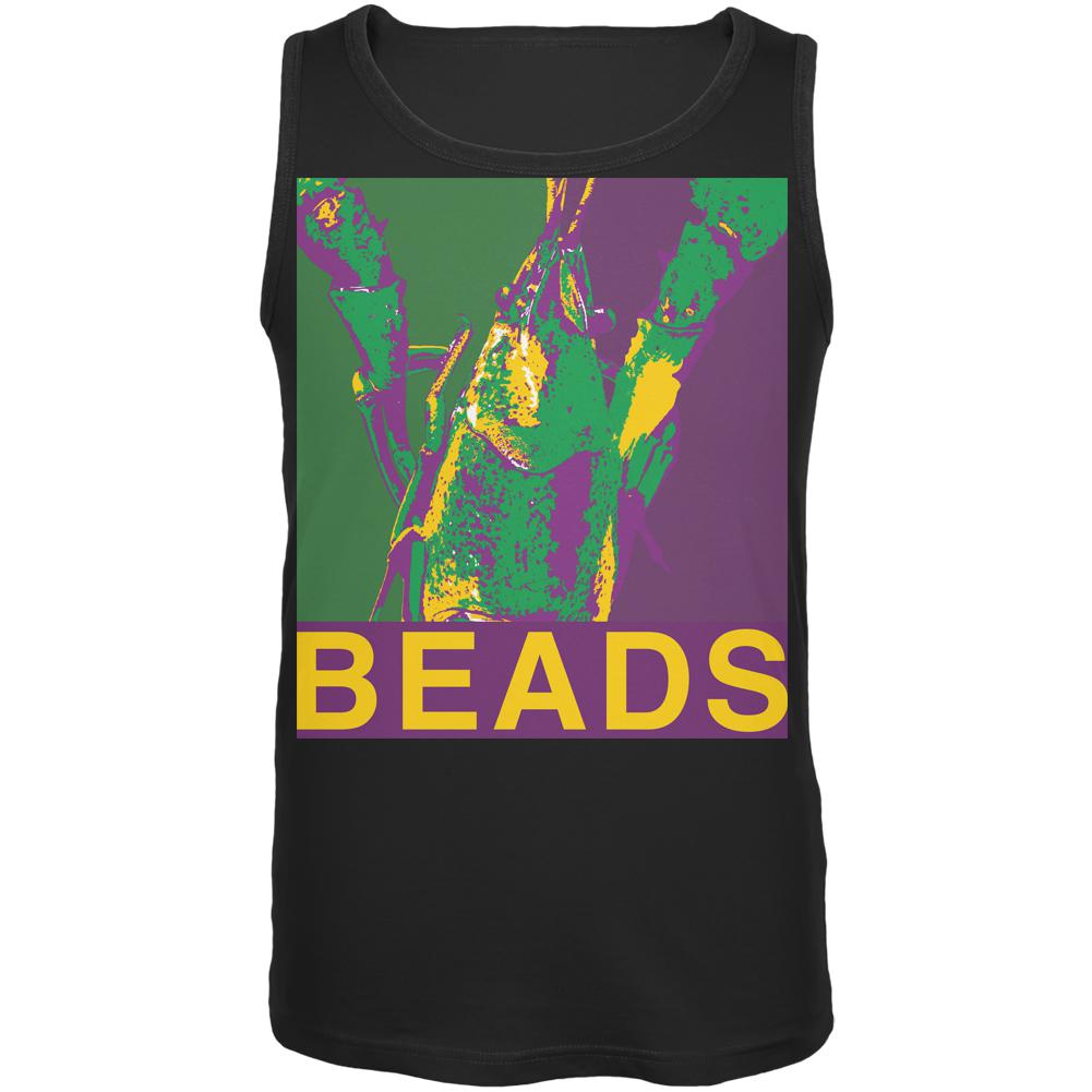 Mardi Gras Crawfish Beads Black Adult Tank Top Men's Tank Tops Old Glory 2XL Black