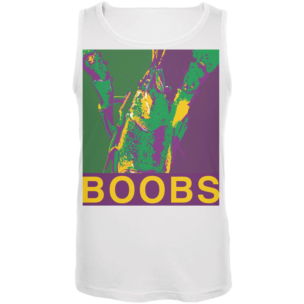 Mardi Gras Crawfish Boobs White Adult Tank Top Men's Tank Tops Old Glory 2XL White