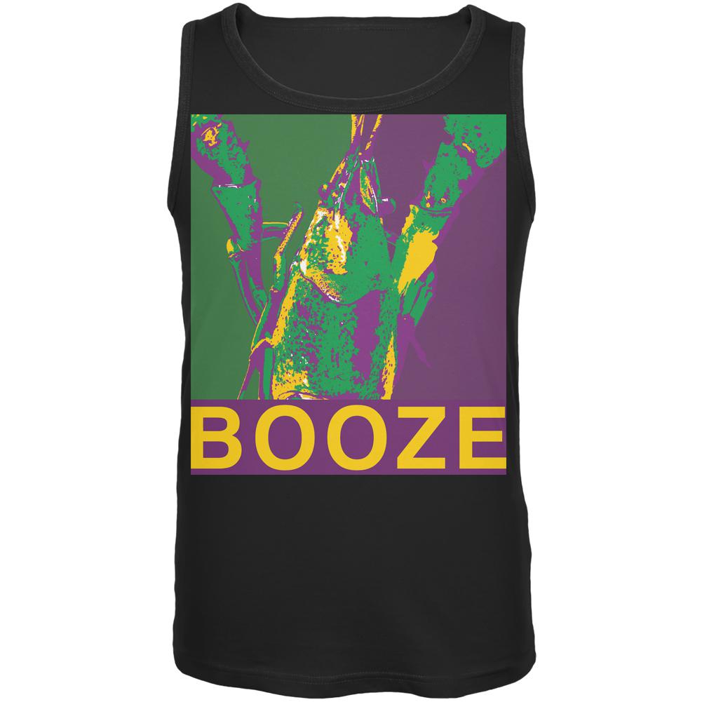 Mardi Gras Crawfish Booze Black Adult Tank Top Men's Tank Tops Old Glory 2XL Black