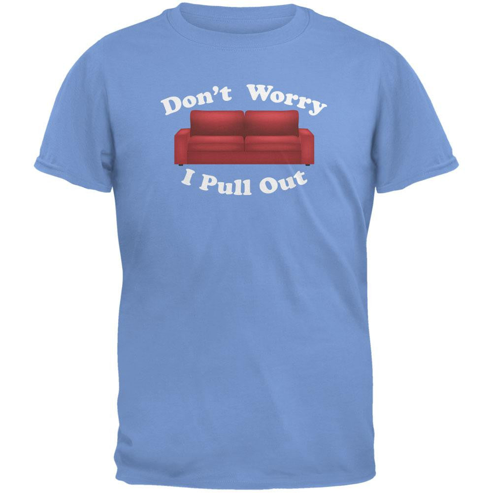 Don't Worry I Pull Out Carolina Blue Adult T-Shirt Men's T-Shirts Old Glory 2XL Blue