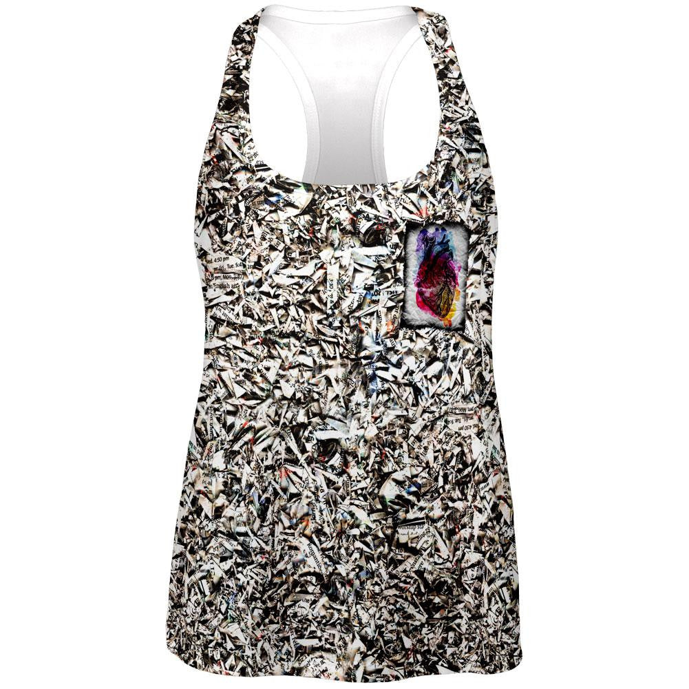 Valentine's Day Unfold Your Paper Heart All Over Womens Racerback Tank Top Women's Tank Tops Old Glory 2XL Multi