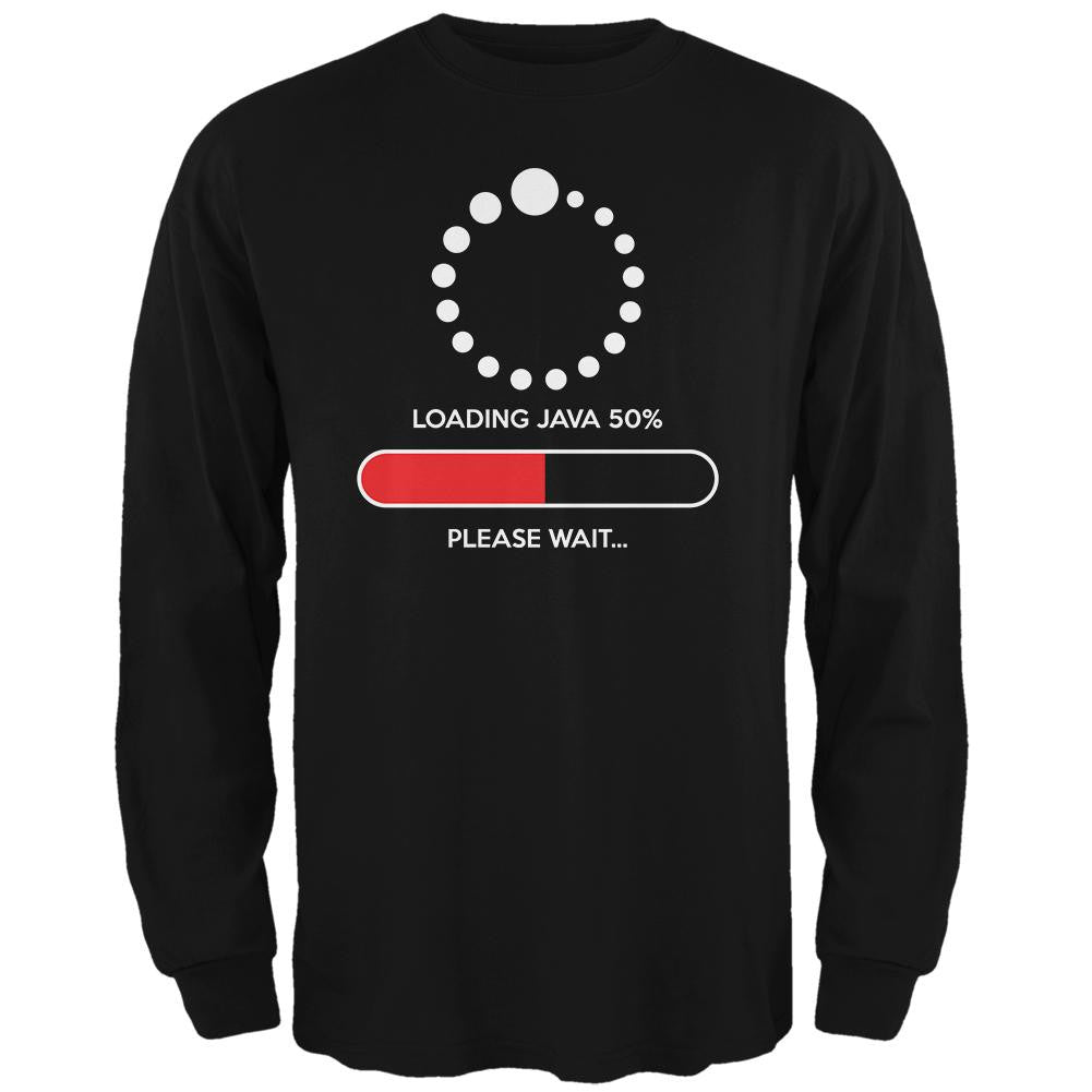Installing Java Coffee Funny Black Adult Long Sleeve T-Shirt Men's Long Sleeves Old Glory 2XL Black