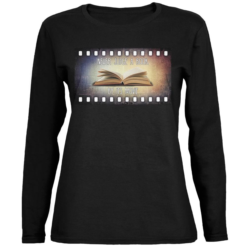 Judge Book By Its Movie Black Womens Long Sleeve T-Shirt Women's Long Sleeves Old Glory SM Black