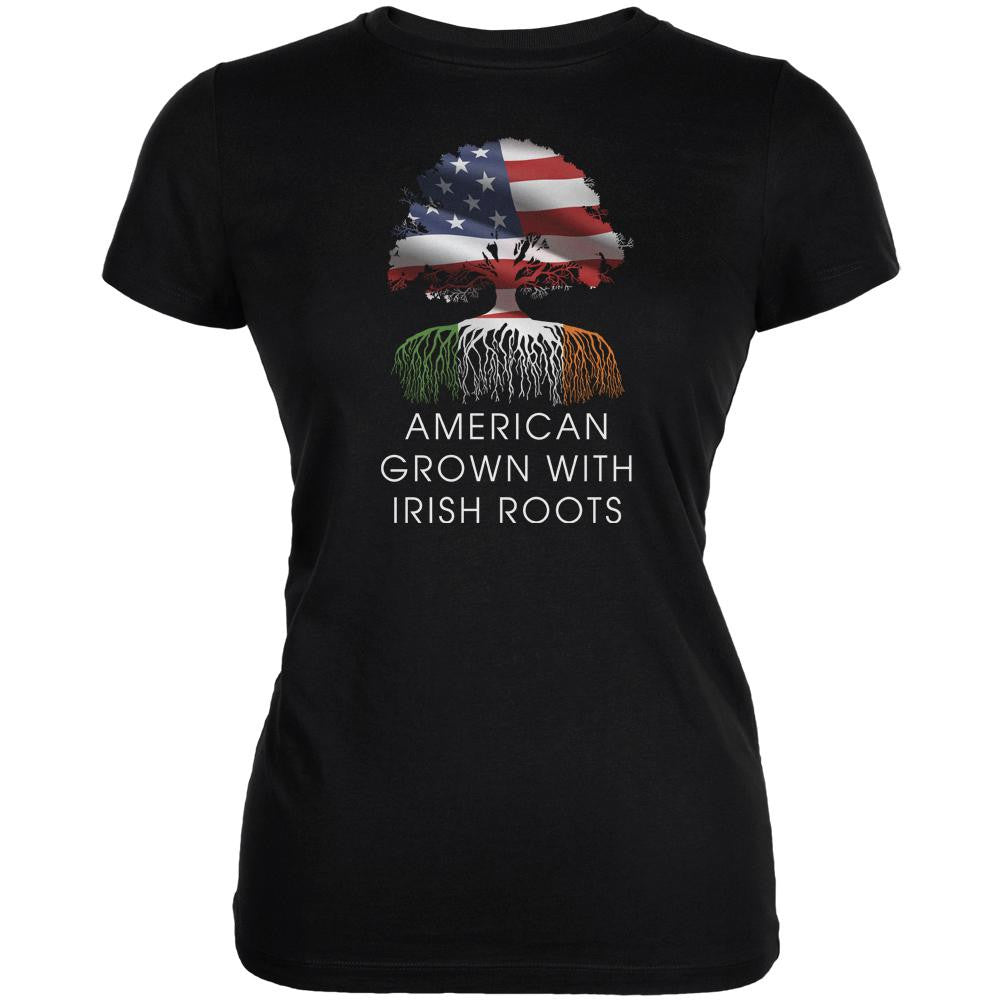 4th of July American Roots Black Juniors Soft T-Shirt Juniors T-Shirts Old Glory 2XL Black