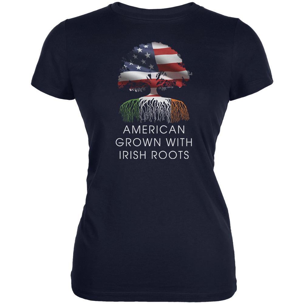 4th of July American Roots Navy Juniors Soft T-Shirt Juniors T-Shirts Old Glory 2XL Blue