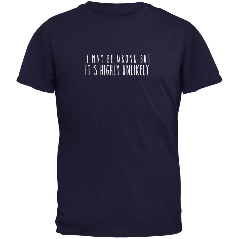 I May Be Wrong Navy Adult T-Shirt Men's T-Shirts Old Glory 2XL Blue