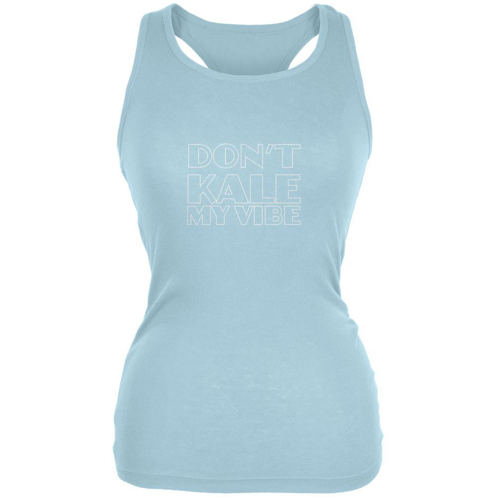 Kale My Vibe Aqua Juniors Soft Tank Top Juniors Tank Tops Old Glory 2XL Blue