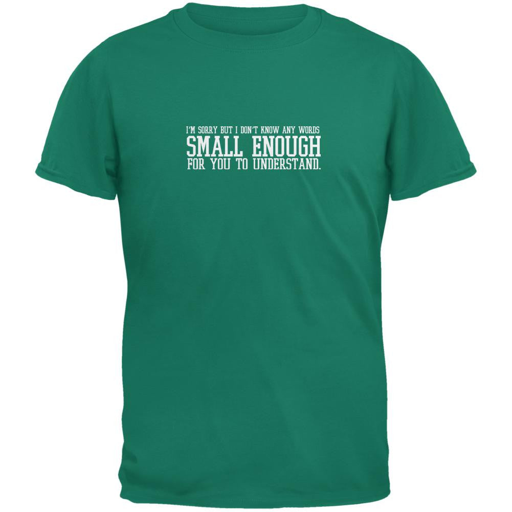 Small Enough Words Jade Green Adult T-Shirt Men's T-Shirts Old Glory 2XL Green