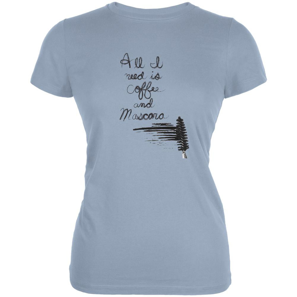 Mascara and Coffee Light Blue Juniors Soft T-Shirt Juniors T-Shirts Old Glory 2XL Blue