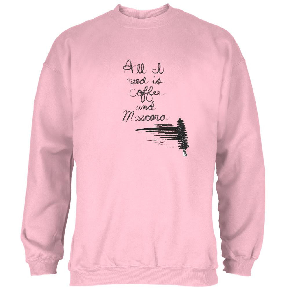 Mascara and Coffee Light Pink Adult Sweatshirt Men's Sweatshirts Old Glory 2XL Pink