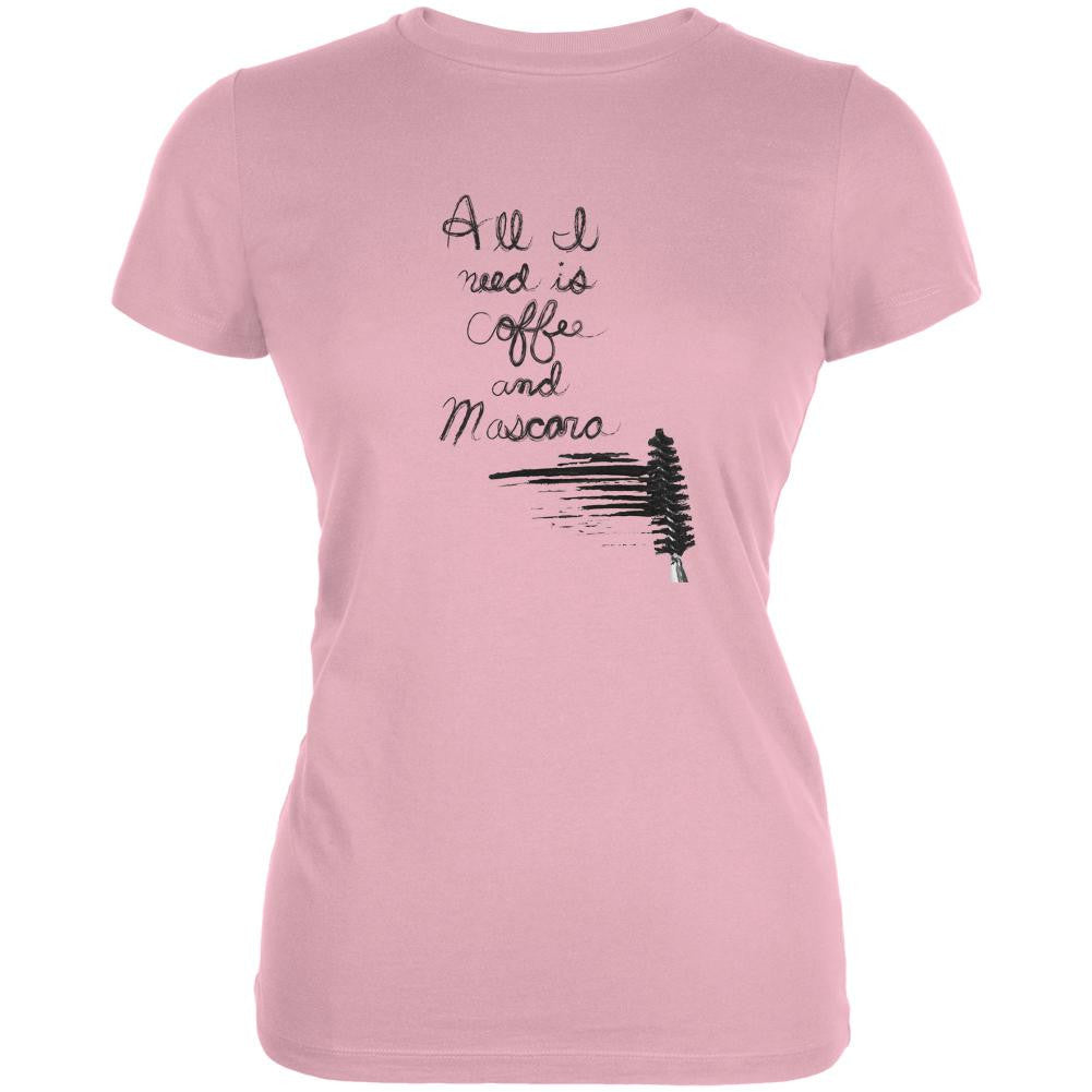 Mascara and Coffee Light Pink Juniors Soft T-Shirt Juniors T-Shirts Old Glory 2XL Pink