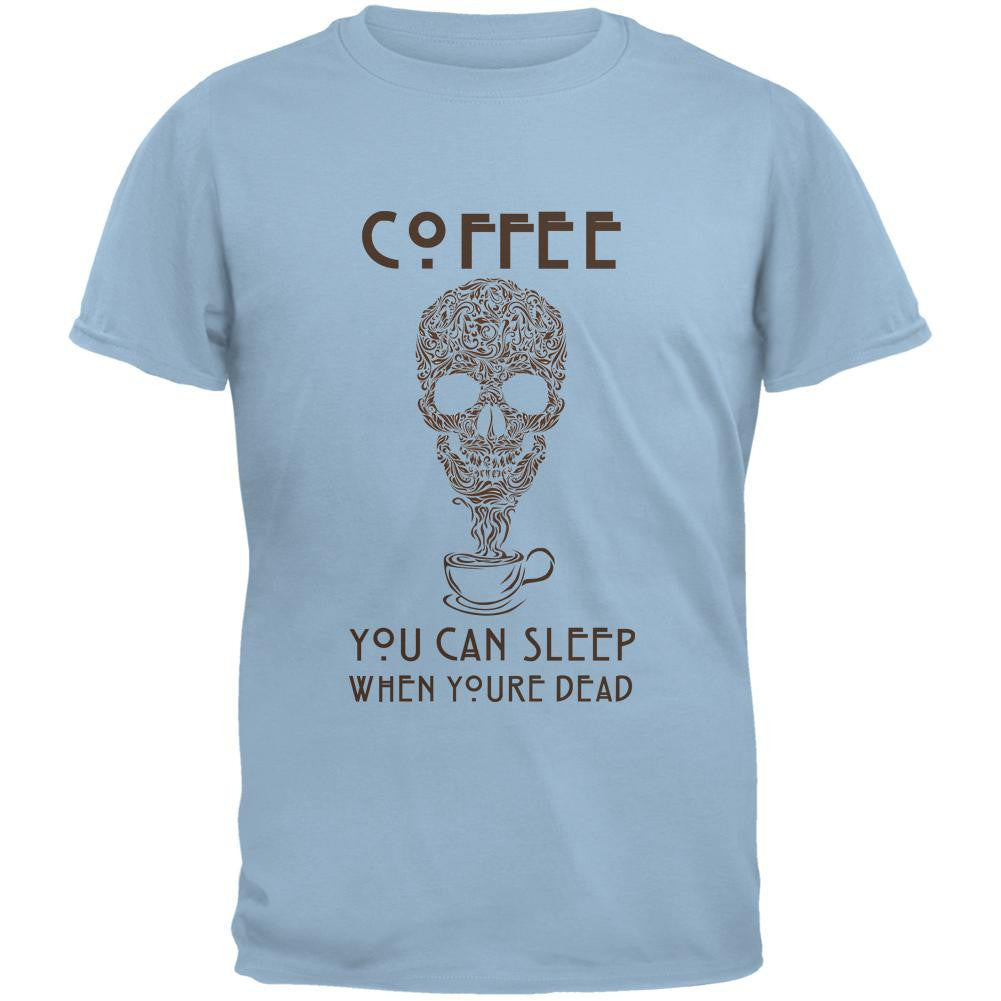 Sleep When You're Dead Light Blue Adult T-Shirt Men's T-Shirts Old Glory 2XL Blue