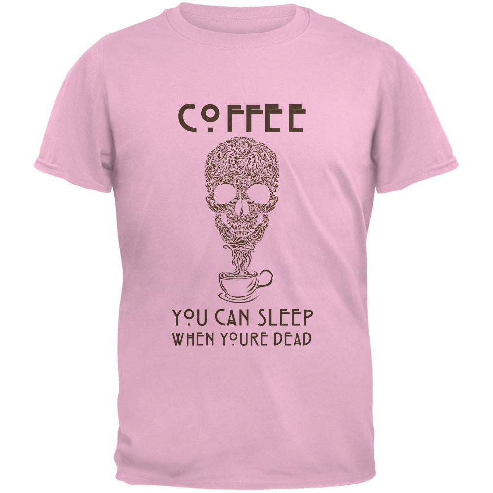 Sleep When You're Dead Light Pink Adult T-Shirt Men's T-Shirts Old Glory 2XL Pink