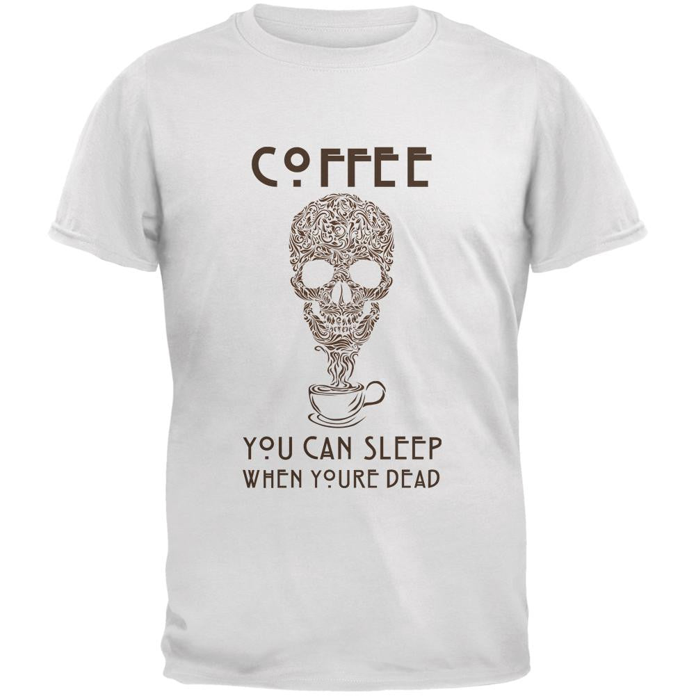 Sleep When You're Dead White Adult T-Shirt Men's T-Shirts Old Glory 2XL White