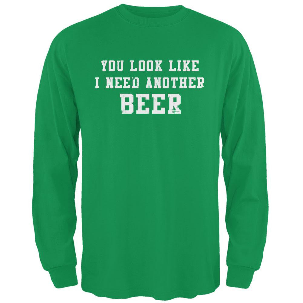 St. Patrick's Day Another Beer Irish Green Adult Long Sleeve T-Shirt Men's Long Sleeves Old Glory