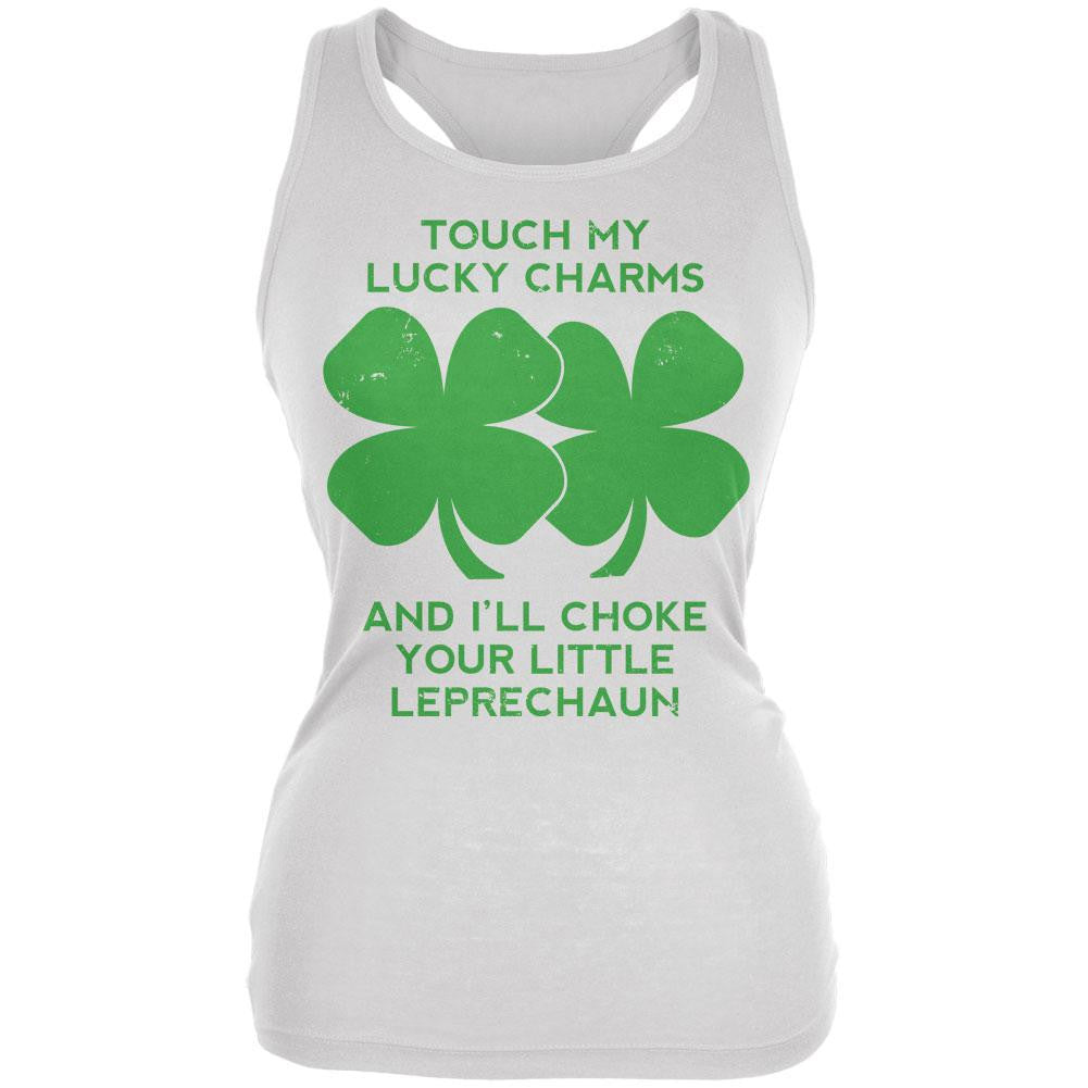 Touch My Lucky Charms White Juniors Soft Tank Top Juniors Tank Tops Old Glory 2XL White