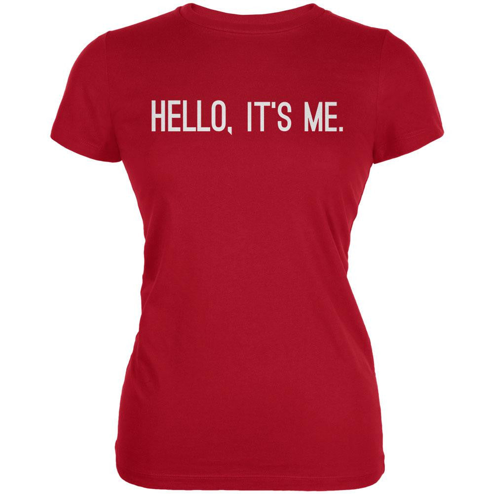 Hello, It's Me Red Juniors Soft T-Shirt Juniors T-Shirts Old Glory 2XL Red