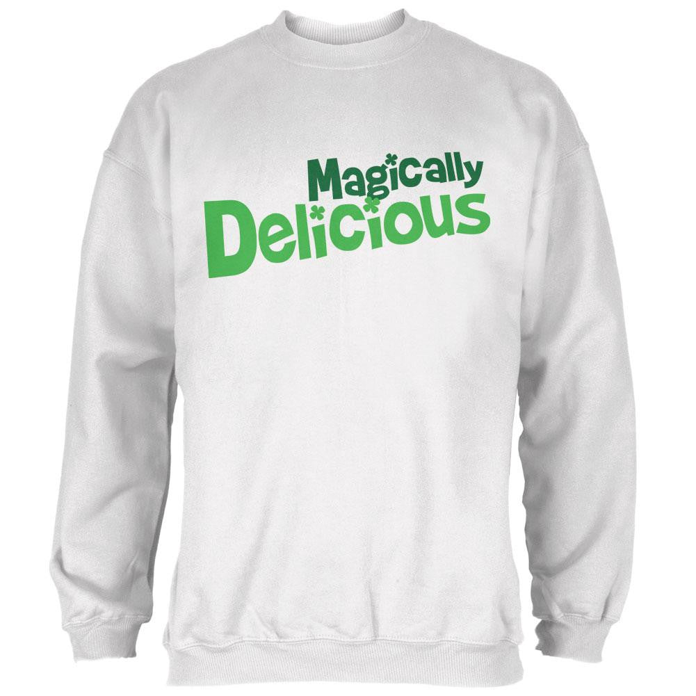 St. Patrick's Day Magically Delicious White Adult Sweatshirt Men's Sweatshirts Old Glory