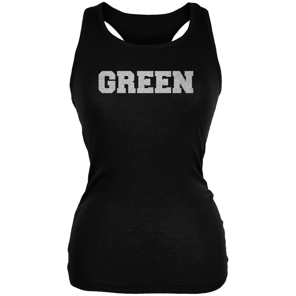 St Patricks Black is the New Green Black Juniors Soft Tank Top Juniors Tank Tops Old Glory 2XL Black
