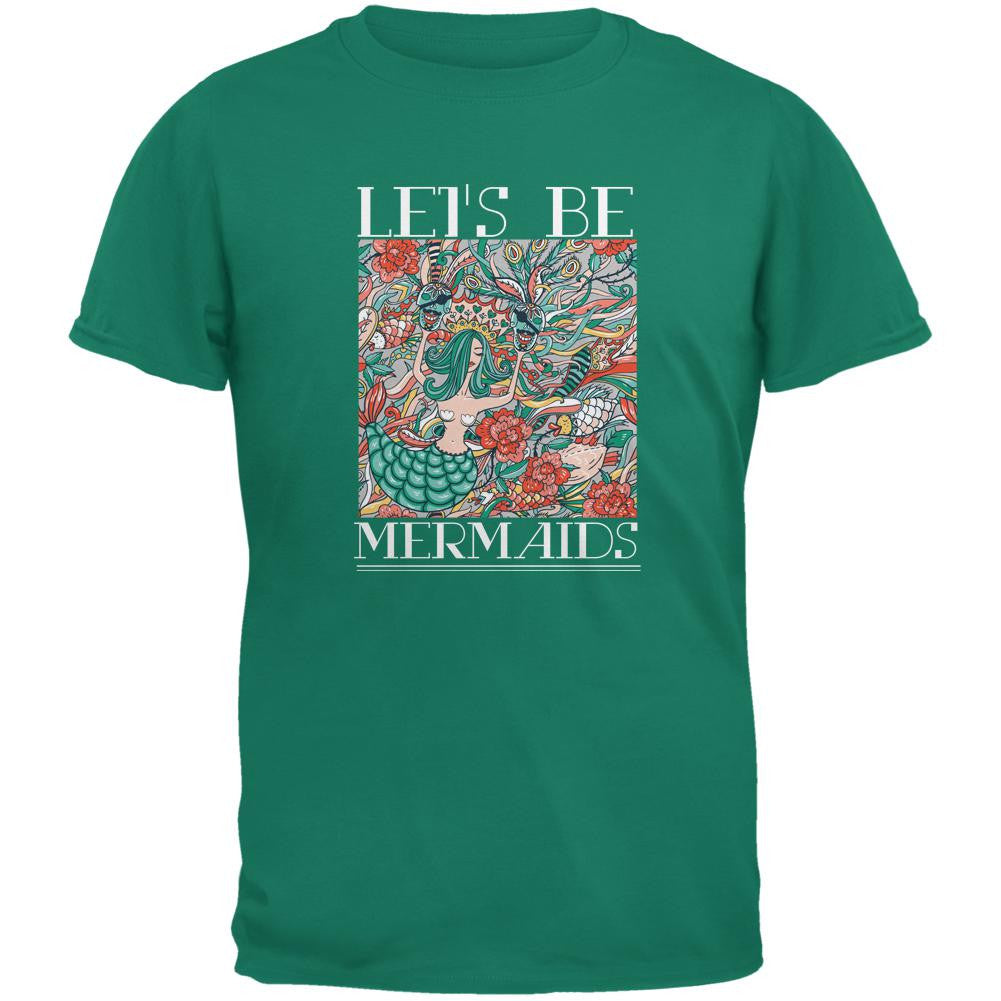 Lets Be Mermaids Jade Green Adult T-Shirt Men's T-Shirts Old Glory 2XL Green