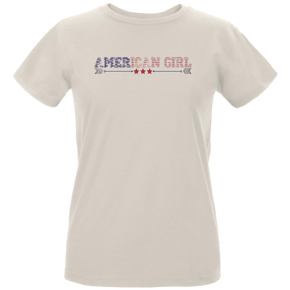 American Girl Natural Womens Organic T-Shirt Women's T-Shirts Old Glory LG Off-White