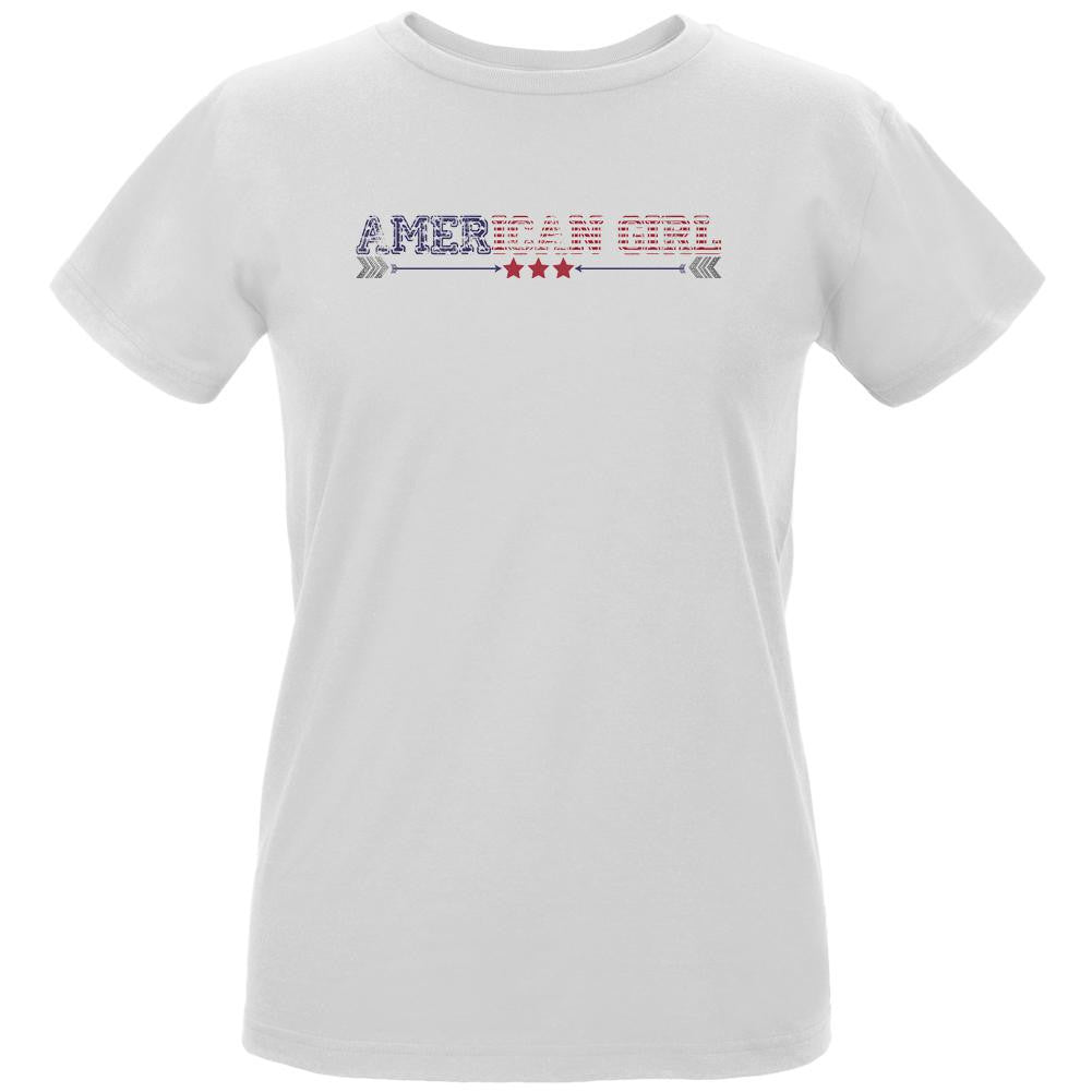 American Girl White Womens Organic T-Shirt Women's T-Shirts Old Glory LG White