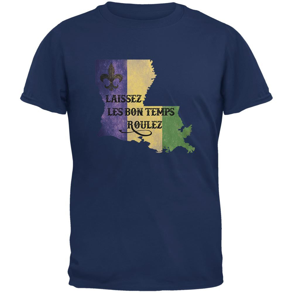 Laissez Les Bon Temps Roulez Metro Blue Adult T-Shirt Men's T-Shirts Old Glory 2XL Blue