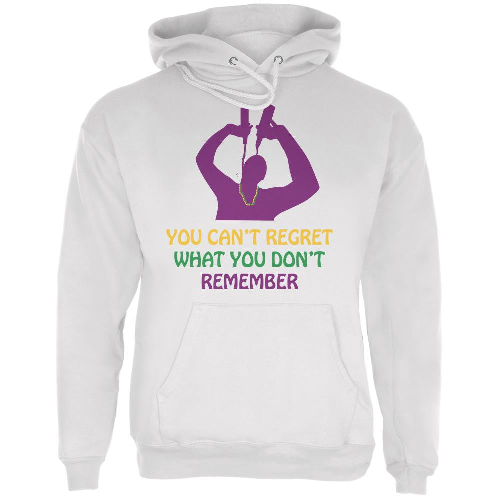 Can't Regret Mardi Gras White Adult Hoodie Men's Hoodies Old Glory LG White