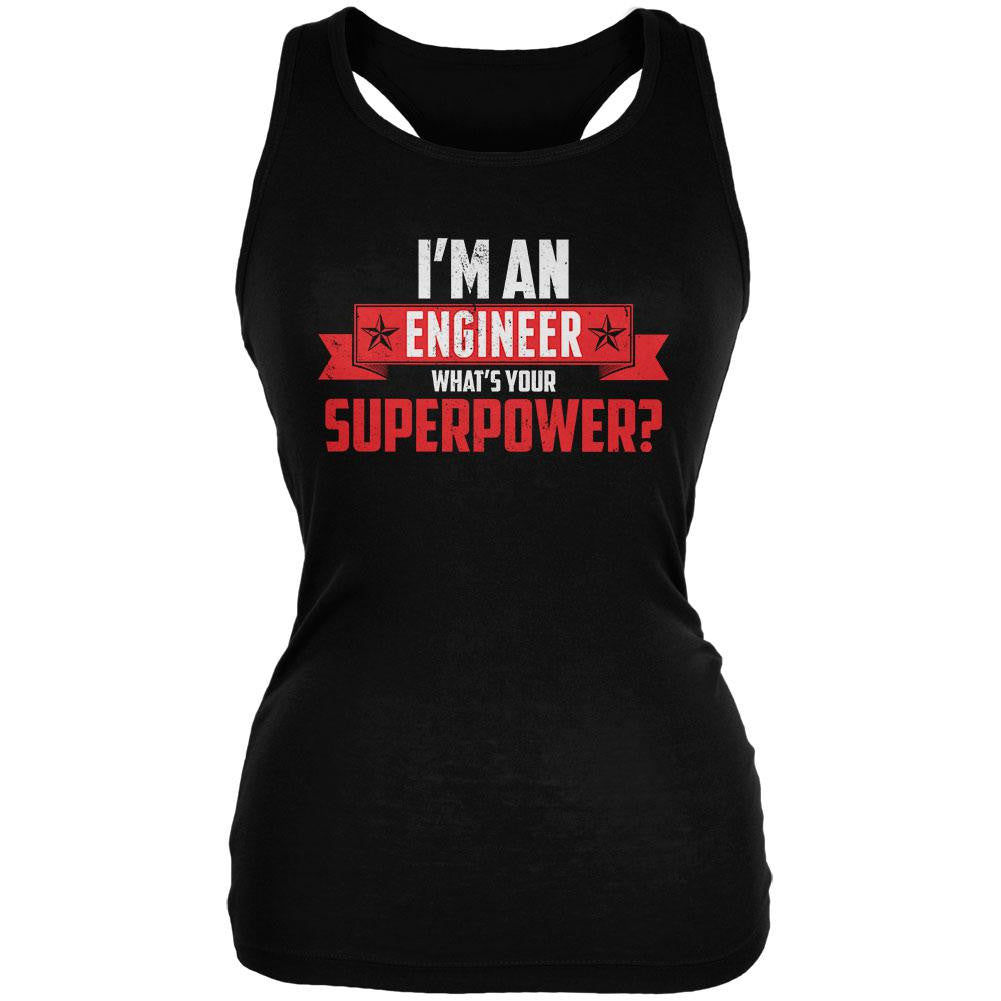 I'm An Engineer What's Your Superpower Black Juniors Soft Tank Top Juniors Tank Tops Old Glory 2XL Black