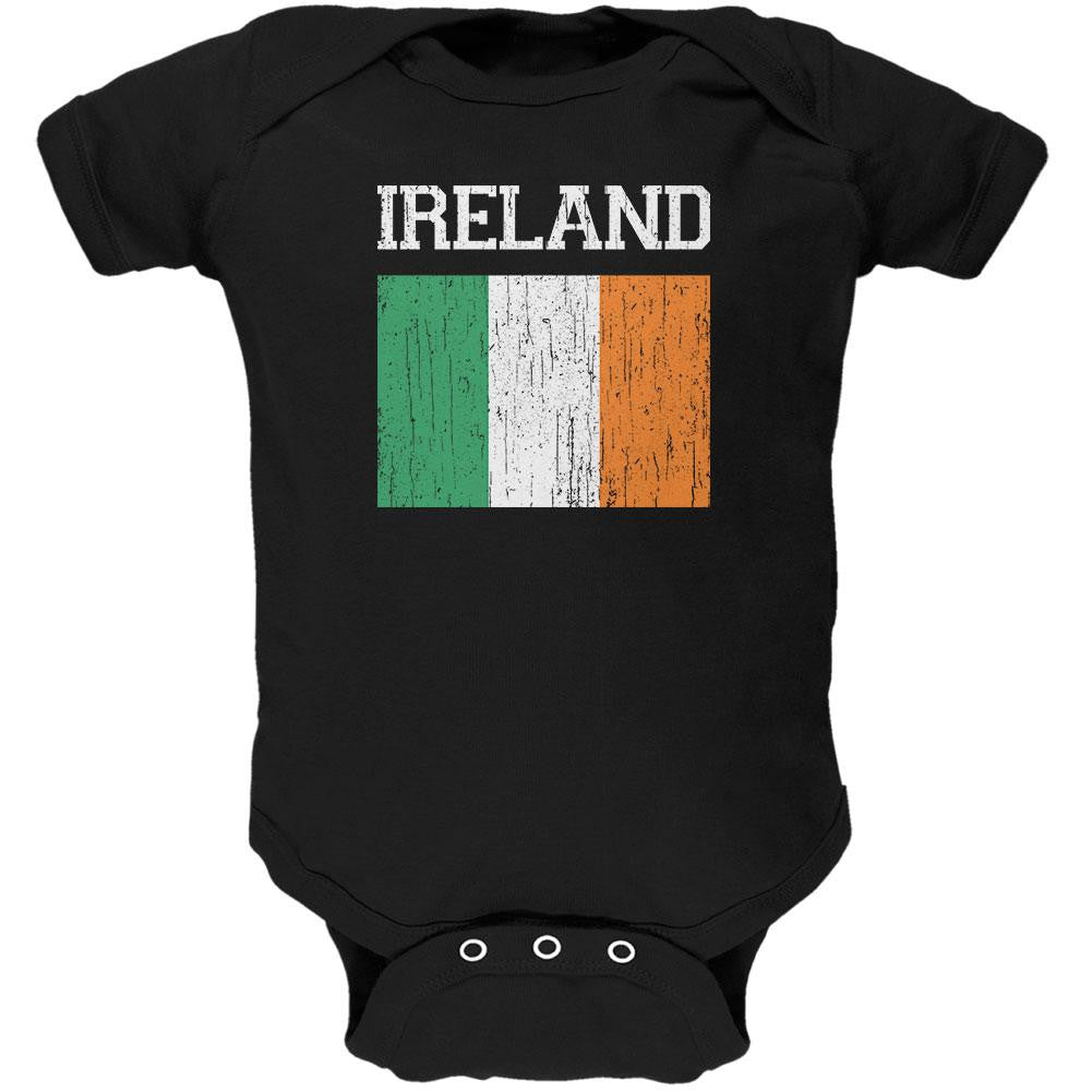 World Cup Distressed Flag Ireland Black Soft Baby One Piece Baby One Piece Old Glory 0-3M Black