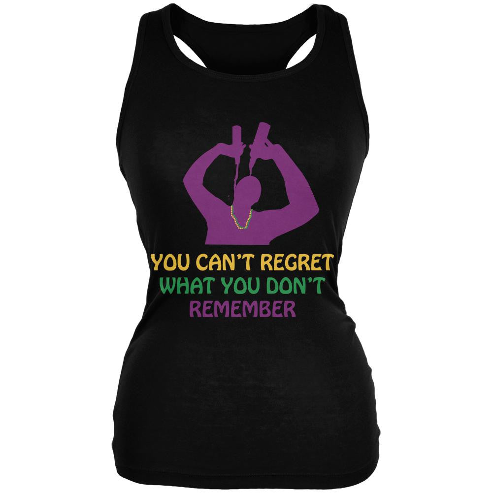 Can't Regret Mardi Gras Black Juniors Soft Tank Top Juniors Tank Tops Old Glory 2XL Black