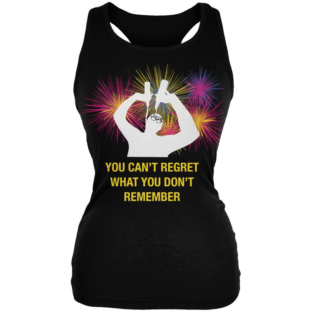 Can't Regret New Years Black Juniors Soft Tank Top Juniors Tank Tops Old Glory 2XL Black