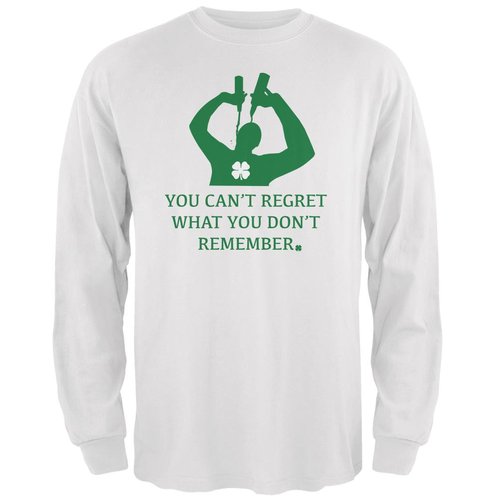 Can't Regret St Patricks Day White Adult Long Sleeve T-Shirt Men's Long Sleeves Old Glory 2XL White