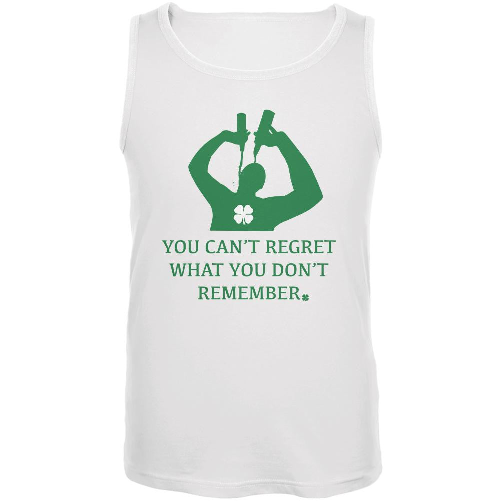 Can't Regret St Patricks Day White Adult Tank Top Men's Tank Tops Old Glory 2XL White