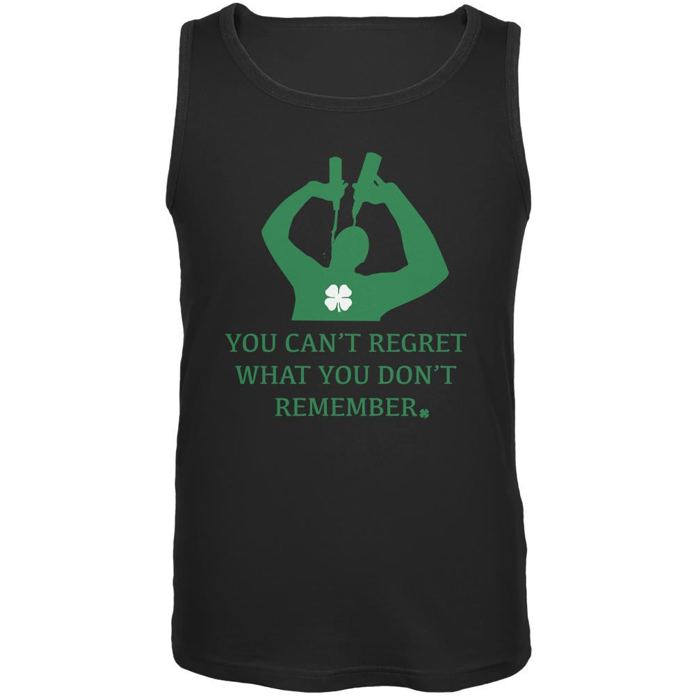 Can't Regret St Patricks Day Black Adult Tank Top Men's Tank Tops Old Glory 2XL Black