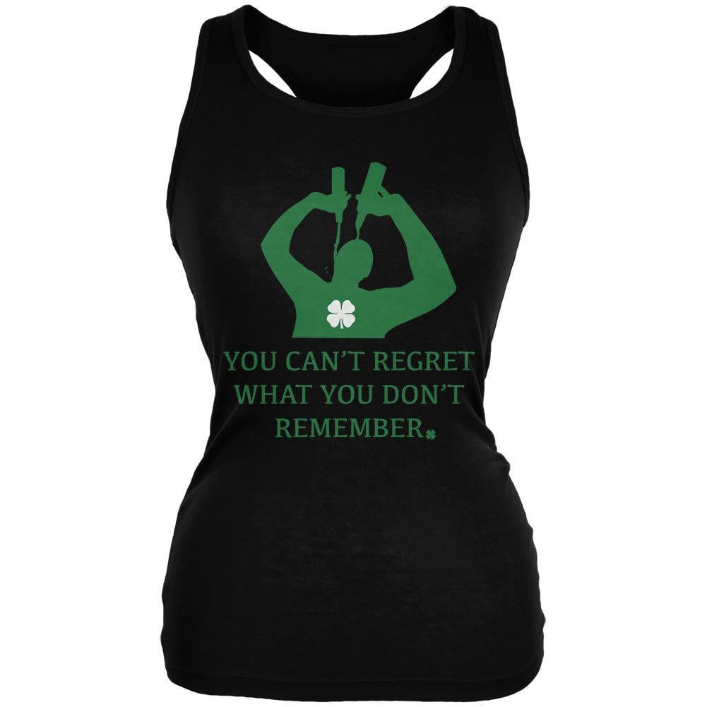 Can't Regret St Patricks Day Black Juniors Soft Tank Top Juniors Tank Tops Old Glory 2XL Black