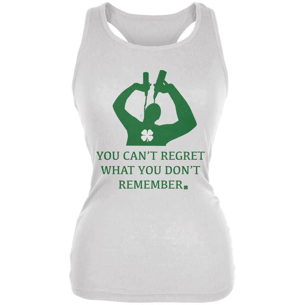 Can't Regret St Patricks Day White Juniors Soft Tank Top Juniors Tank Tops Old Glory 2XL White
