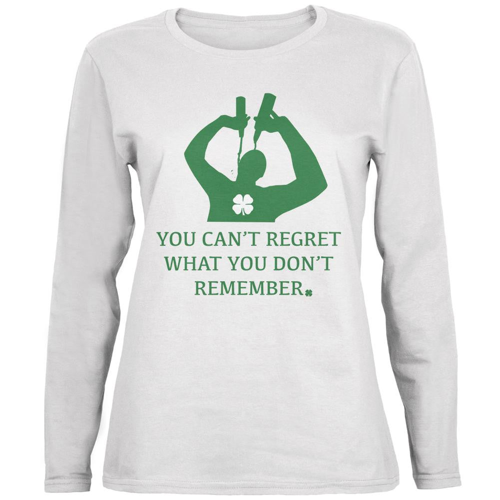 Can't Regret St Patricks Day White Womens Long Sleeve T-Shirt Women's Long Sleeves Old Glory 2XL White