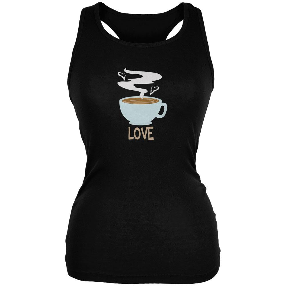Love Coffee Black Juniors Soft Tank Top Juniors Tank Tops Old Glory 2XL Black