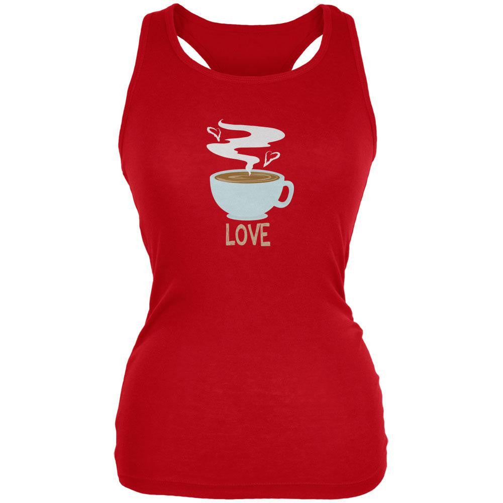 Love Coffee Red Juniors Soft Tank Top Juniors Tank Tops Old Glory 2XL Red
