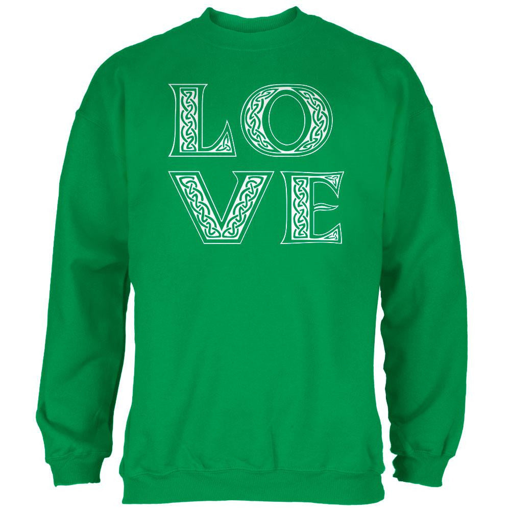 St. Patricks Day Celtic LOVE Irish Green Adult Sweatshirt Men's Sweatshirts Old Glory SM Green
