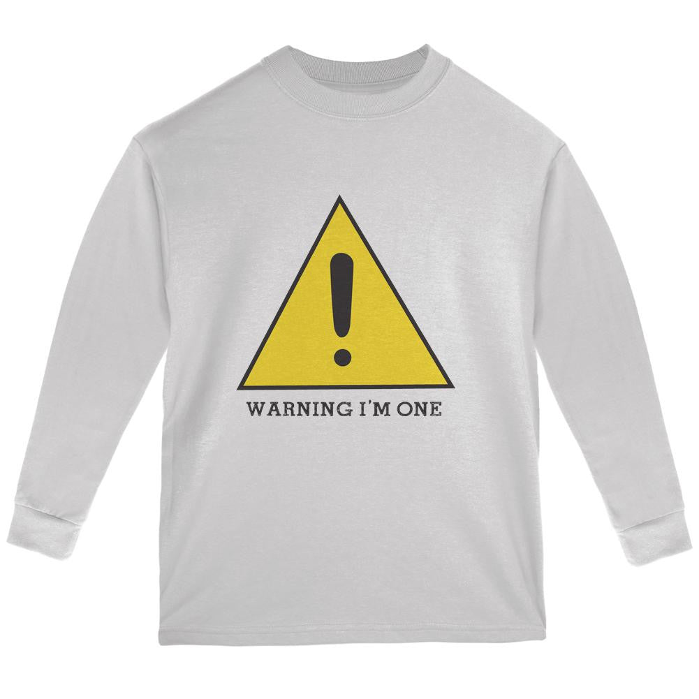 Warning Im One White Youth Long Sleeve T-Shirt Youth Long Sleeves Old Glory LG White