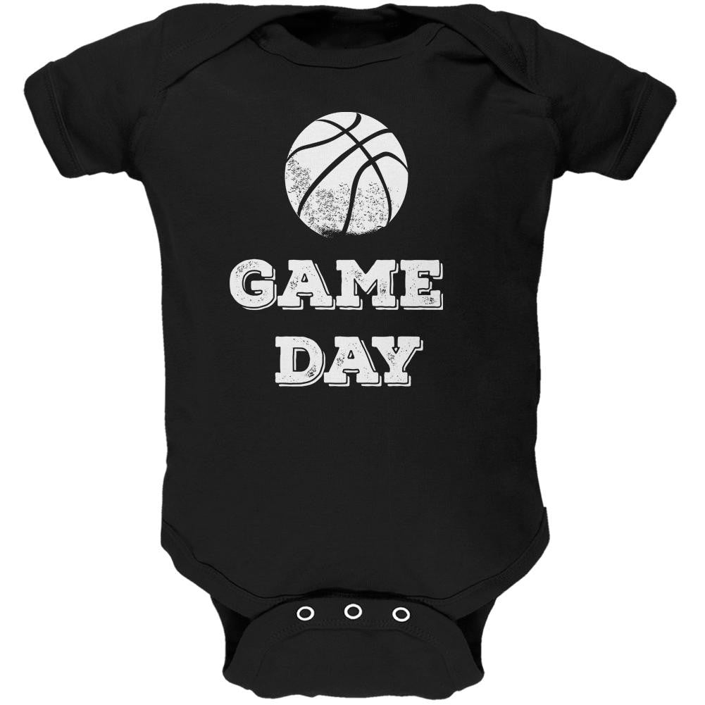 Game Day Basketball Black Soft Baby One Piece Baby One Piece Old Glory 0-3M Black