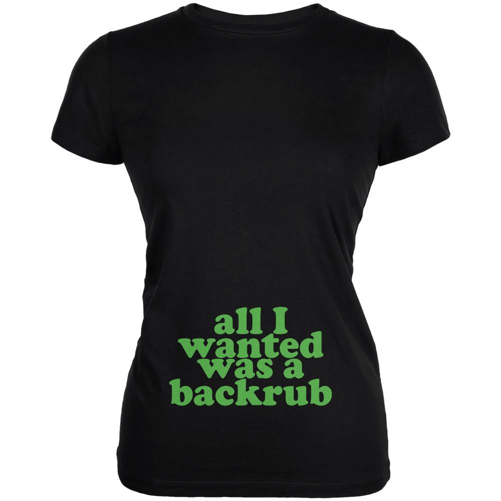 All I Wanted Back Rub Funny Black Juniors Soft T-Shirt Juniors T-Shirts Old Glory 2XL Black