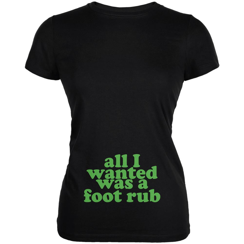 All I Wanted Foot Rub Funny Black Juniors Soft T-Shirt Juniors T-Shirts Old Glory 2XL Black